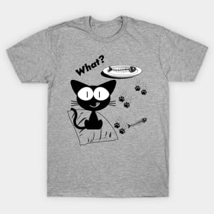 Cat What? Funny Black Cat T-Shirt